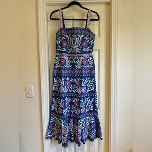 Alexis Alora Embroidered Midi Dress, Size Small. NWT!